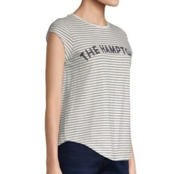 Joie NWT Dillon C The Hamptons Navy/White Striped Tee Shirt, Size Medium - Picture 4 of 5
